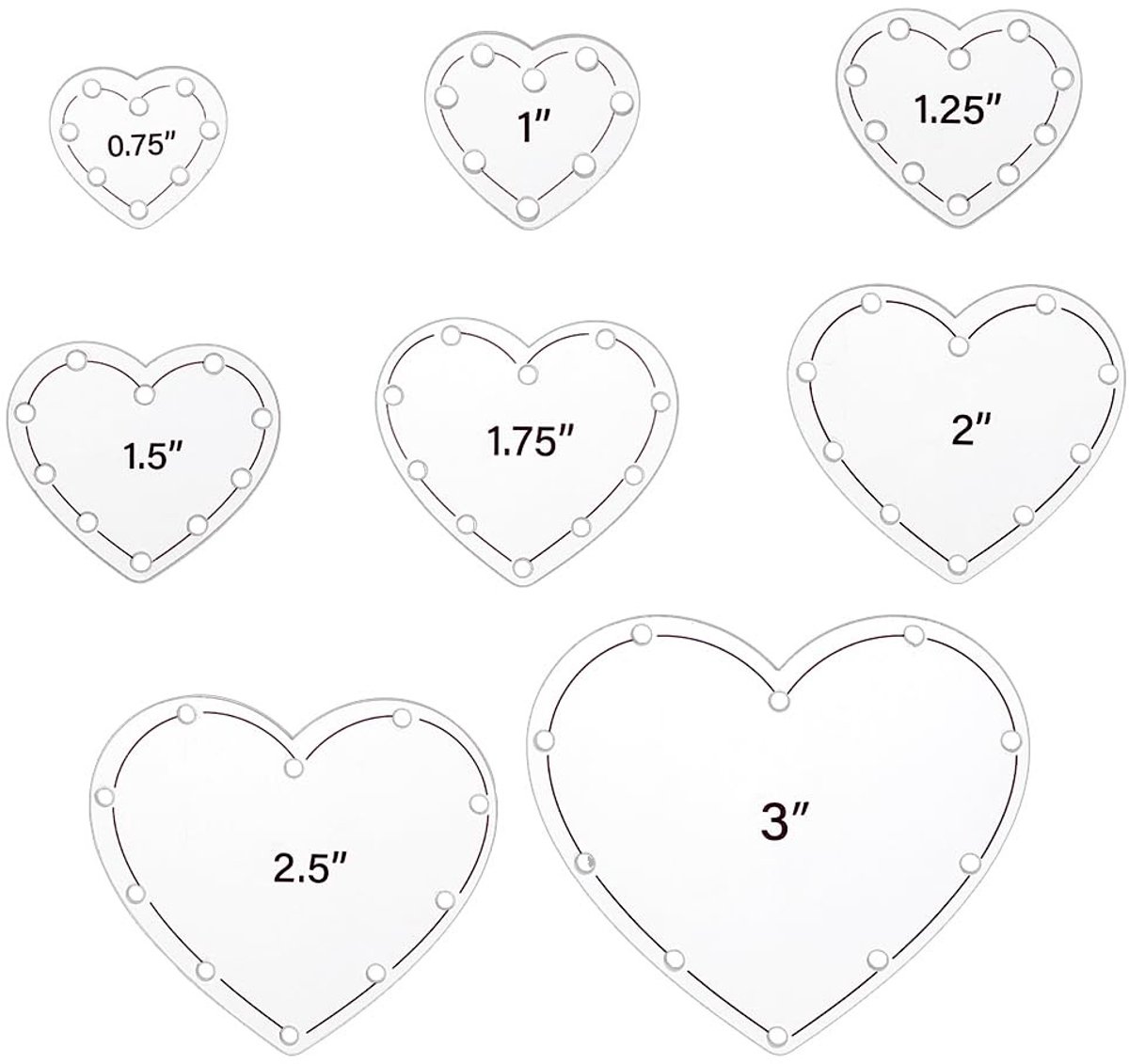 Dailygoods - Set van 16 Hart Quilting Sjablonen voor Creatieve Projecten