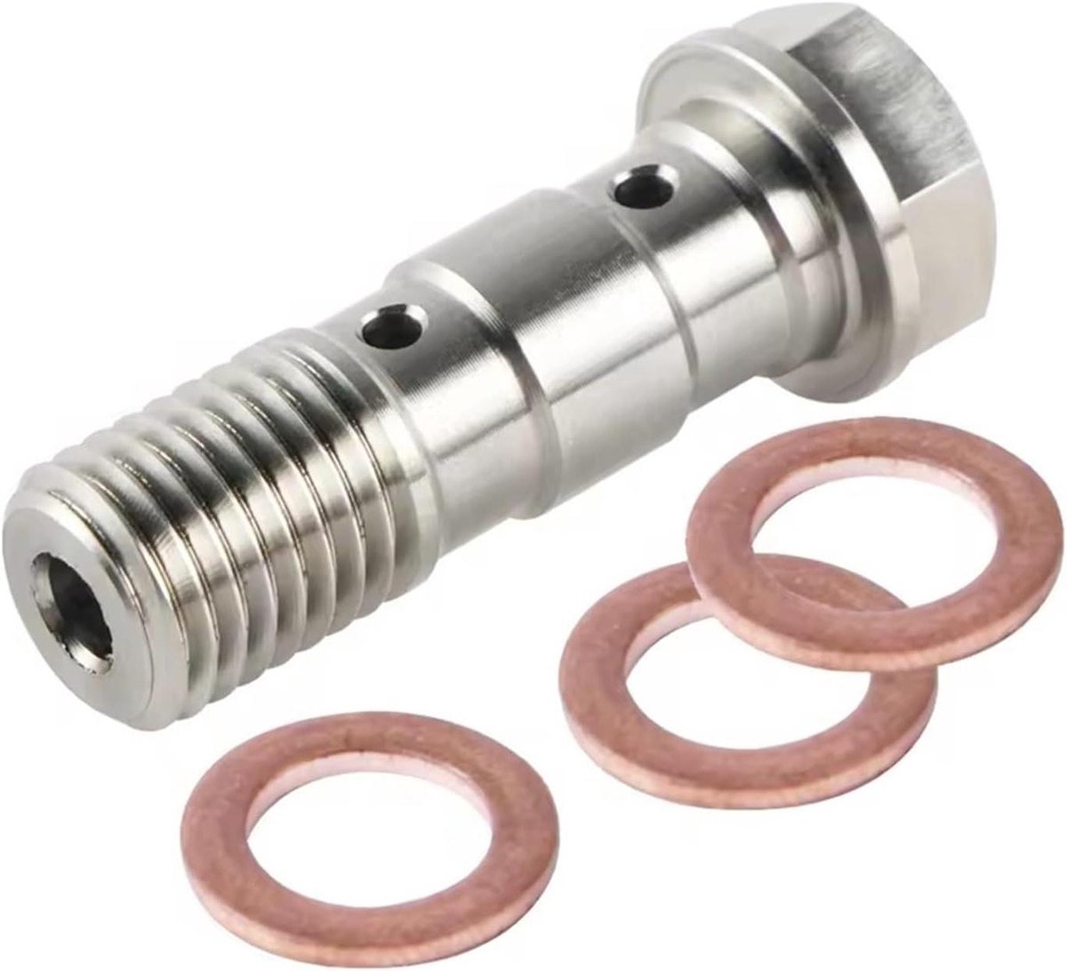 Remklauw Banjo Bout - Ontluchtingsnippel Schroef - Motor Onderhoud - Roestvrij Staal 304 - M10x1.0MM - Zilver