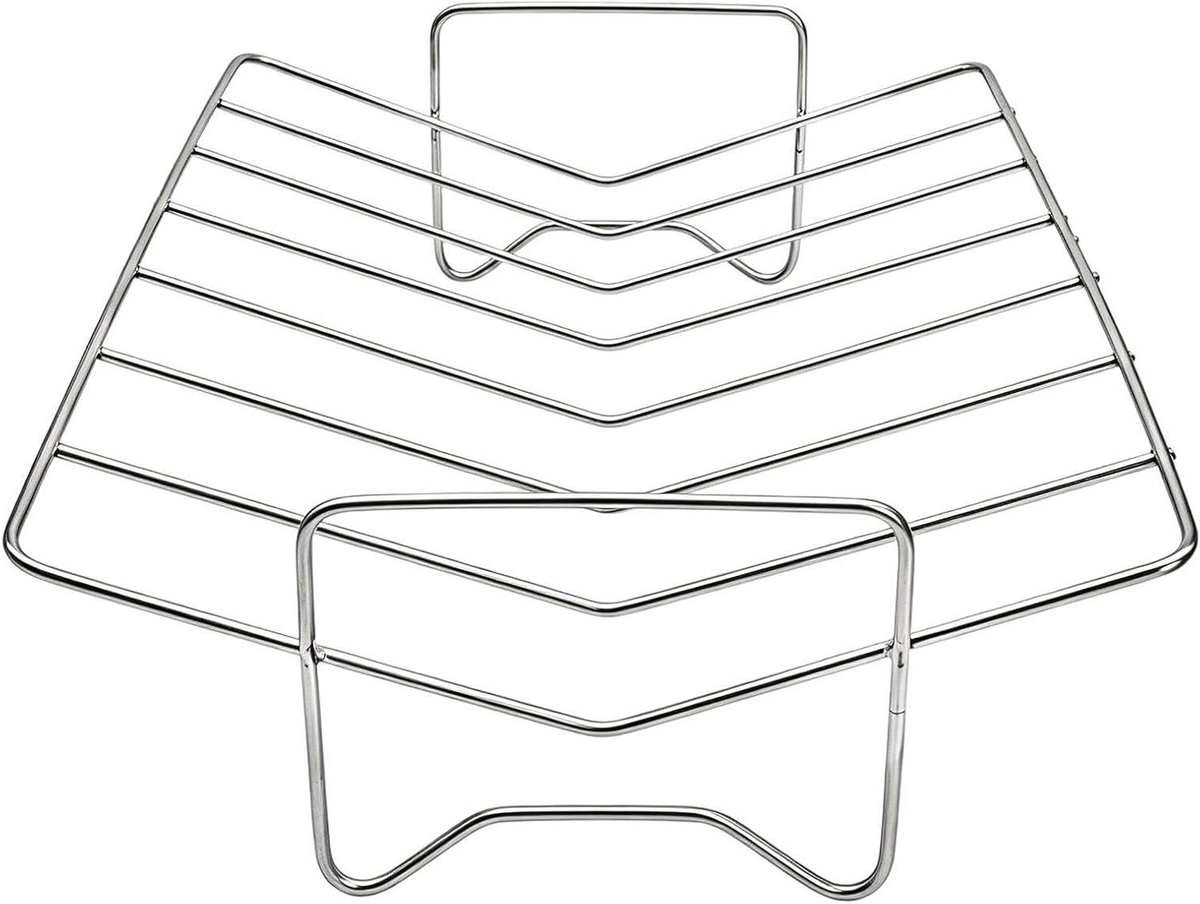 Ribrek - Braadframe - Gelijkmatig Roosteren - V-vormige Constructie - 21x287x8cm - Zilver
