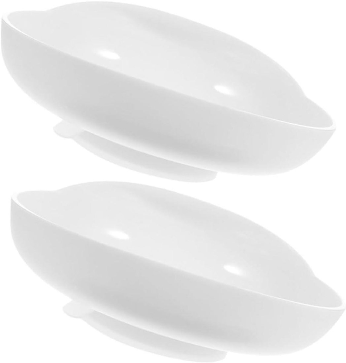 Schepborden Set - Hulp Eetkommen - Zelfstandig Eten - Anti-Mors Ontwerp - 2 Stuks - Wit