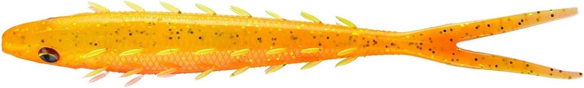 Zacht Kunstaas - Rubber Vissen - Snoekbaars Vissen - Geïntegreerde Rammelaar - 14cm 3 Stuks - Geel Oranje