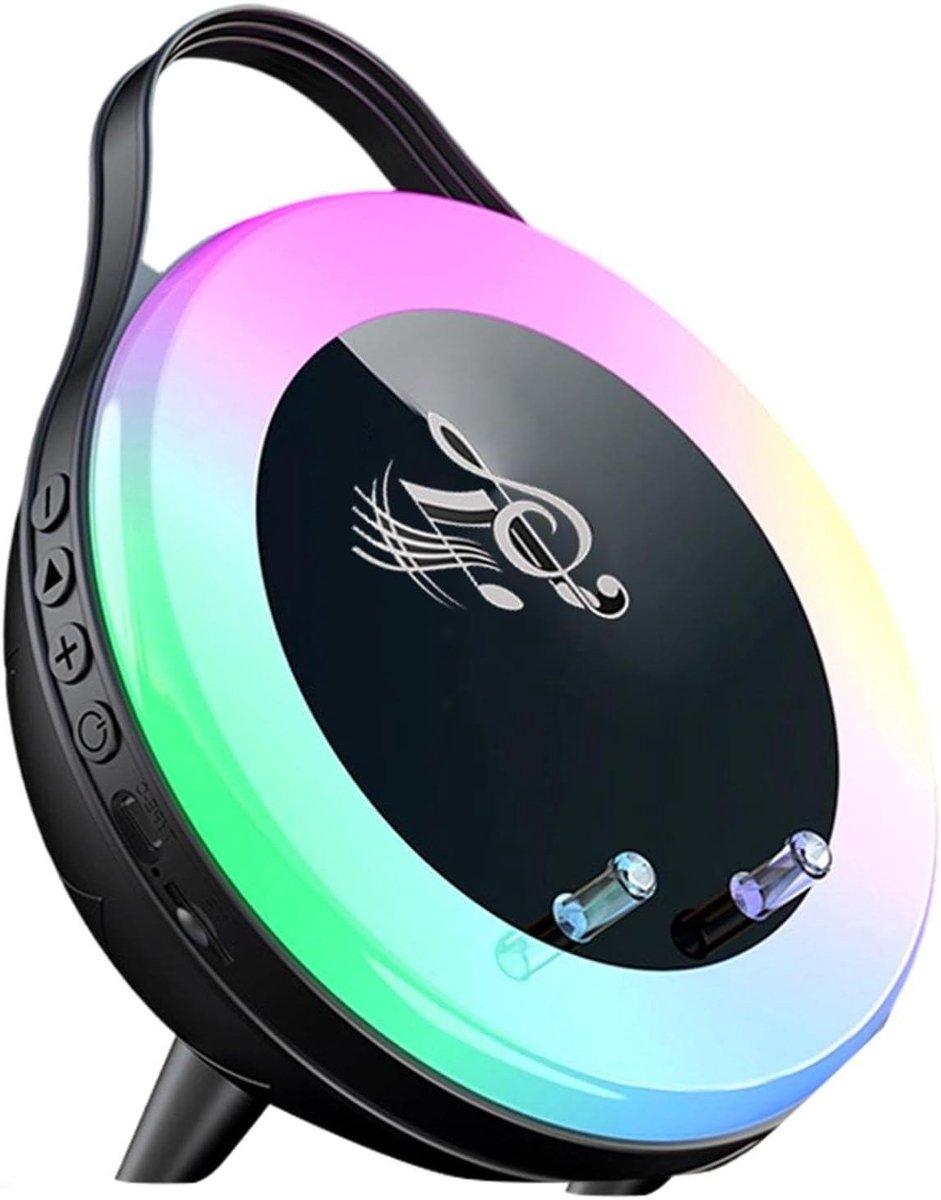 Draagbare Speaker - Audio Inductie - Muziek Streamen - RGB Verlichting - 11.6 cm - Zwart