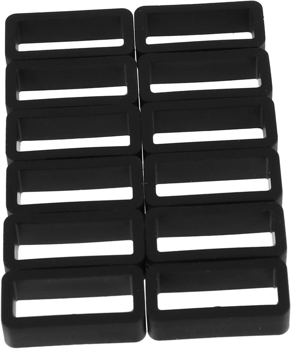 Riem ring houder - Horlogeband lussen - Horloge veilig dragen - Zacht siliconen materiaal - 12 stuks - Zwart