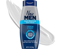 Nair Men Hair Remover Body Cream 12 Oz – Ontharingscrème voor Mannen met Aloë Vera & Lanoline – Snelle en Eenvoudige Haarverwijdering