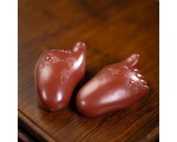 Theepot Porseleinen Theeset Chinese Theeservies Decoratie 2 Stks/set Yixing Handgemaakte Kleine Voeten Model Paarse Klei Thee Huisdier Sculptuur Craft Theeservies Voor Volwassenen