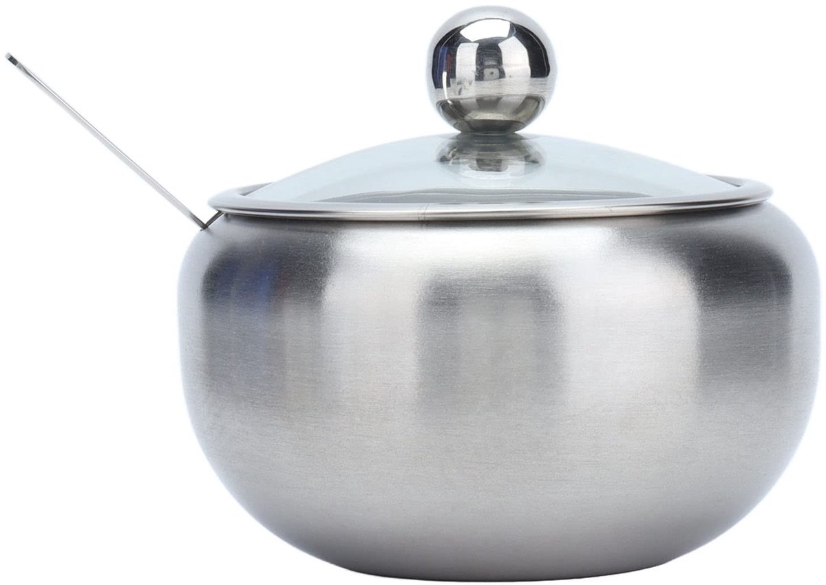 Dailygoods - Roestvrijstalen Suikerpot met Lepeldispenser