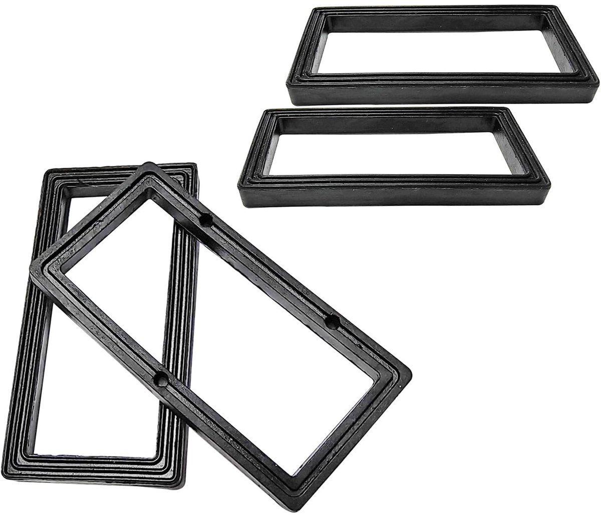Dailygoods - Dailygoody - 4 Stuks Rectangular Rubber Gaskets - Dichtingsringen voor Afvoerbuizen (73x37x6mm)