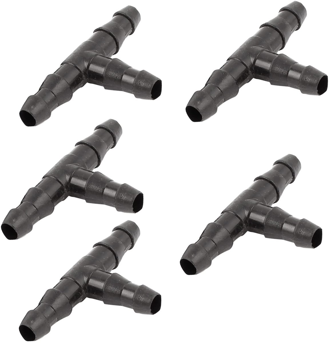 Dailygoods - Vistank 3-weg T-adapter 5 mm voor Aquarium Luchtslangen (set van 5)