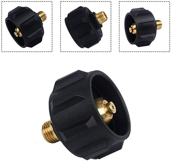 Propaan Regelklep Connector - Gas Adapter - Outdoor Koken - Verstelbare Gasstroom - 10 x 10 x 2 cm - Zwart — afbeelding 2