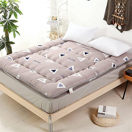 Japanse Vloermatras - Futon Matras - Comfortabel Slapen - Drie-dimensionaal Gewatteerd - 90x200 CM - Olijfgroen — afbeelding 4