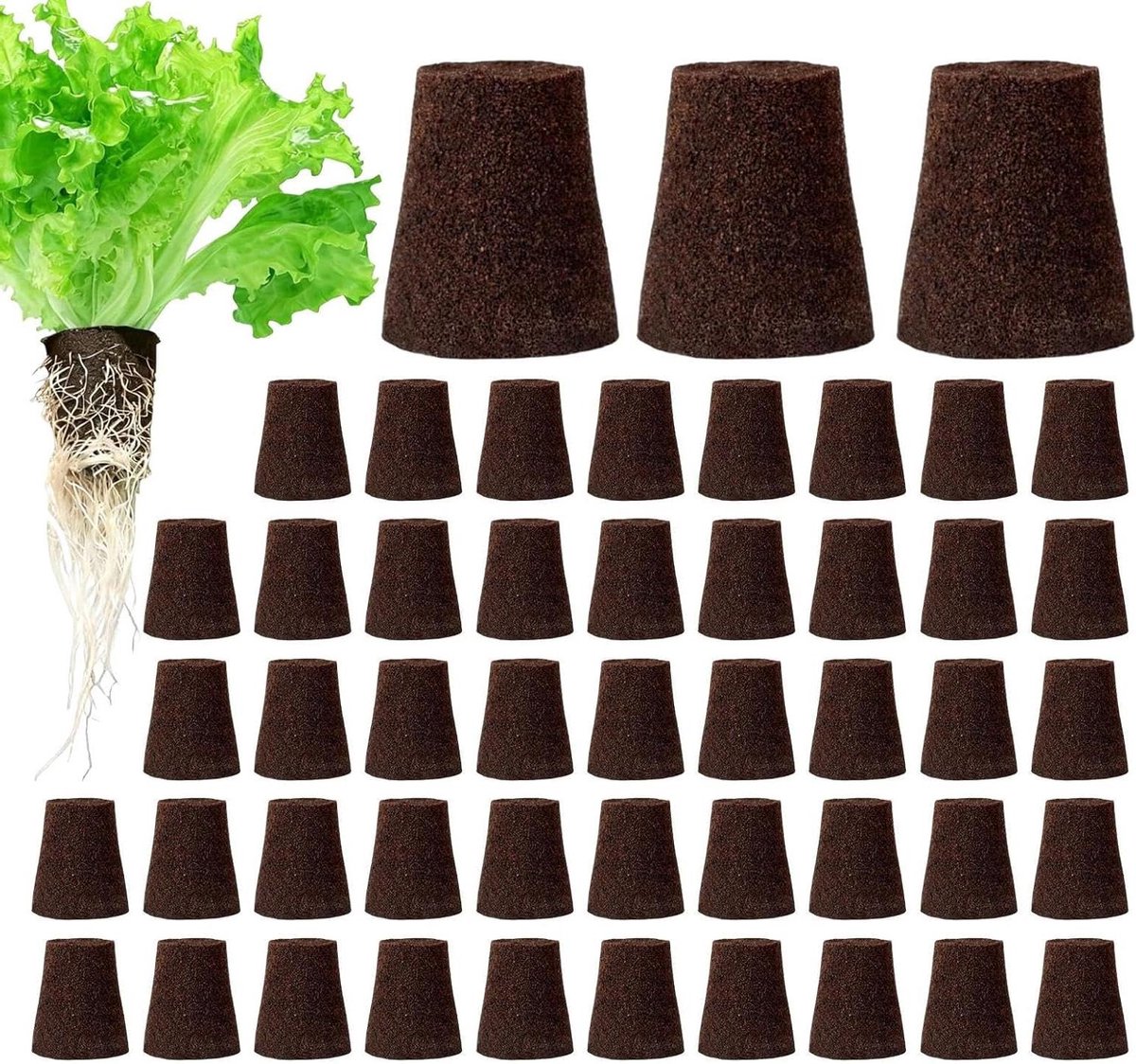 Wortel Pods - Groei Medium - Planten Kweken - Minimaliseert Wortel Schok - 50 Stuks - Zwart