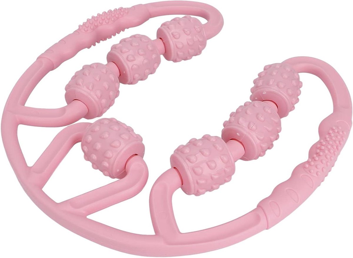 Lichaamsroller - Spierroller - Spierontspanning - 7 Massage Wielen - 25 cm - Roze