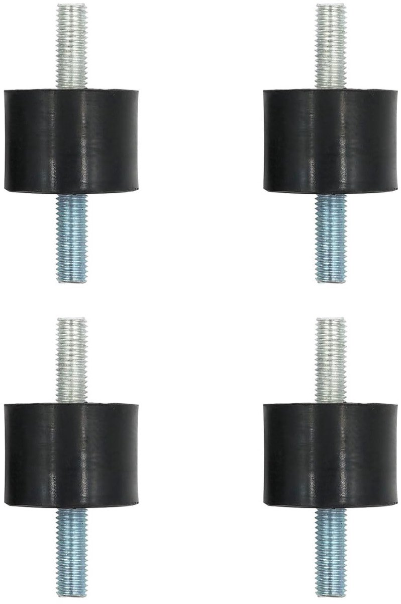 Rubber Shock Absorber met Schroeven, Vibration Damper en Metalen Buffers voor Waterpompen en Aircompressoren (4, 40 x 30, M10 x 25)
