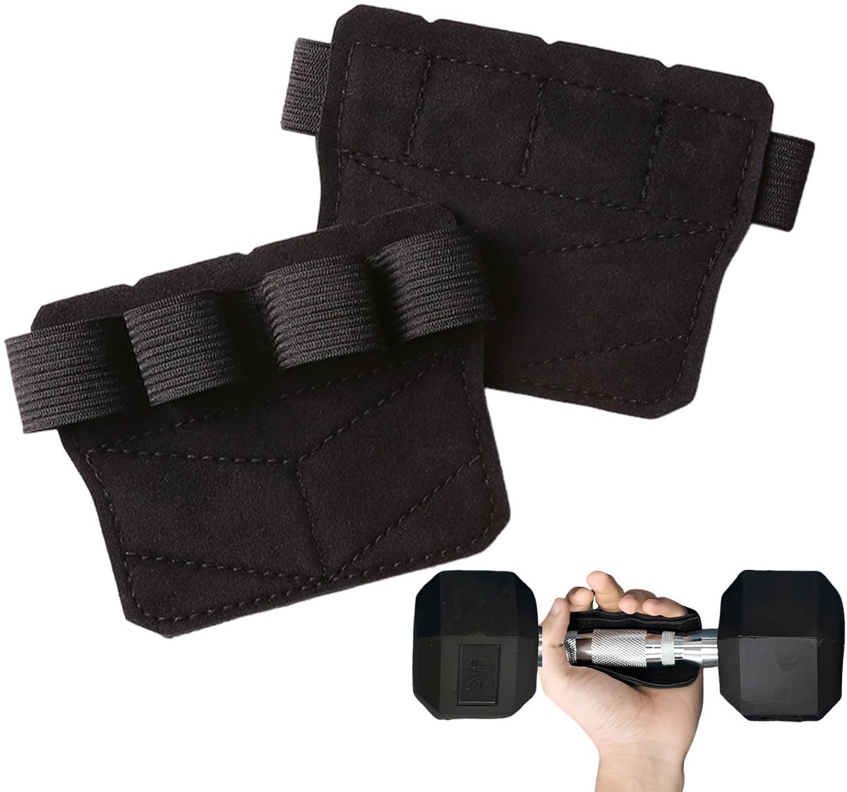 Dailygoods - Paar Leren Anti-slip Grip Pads voor Krachttraining