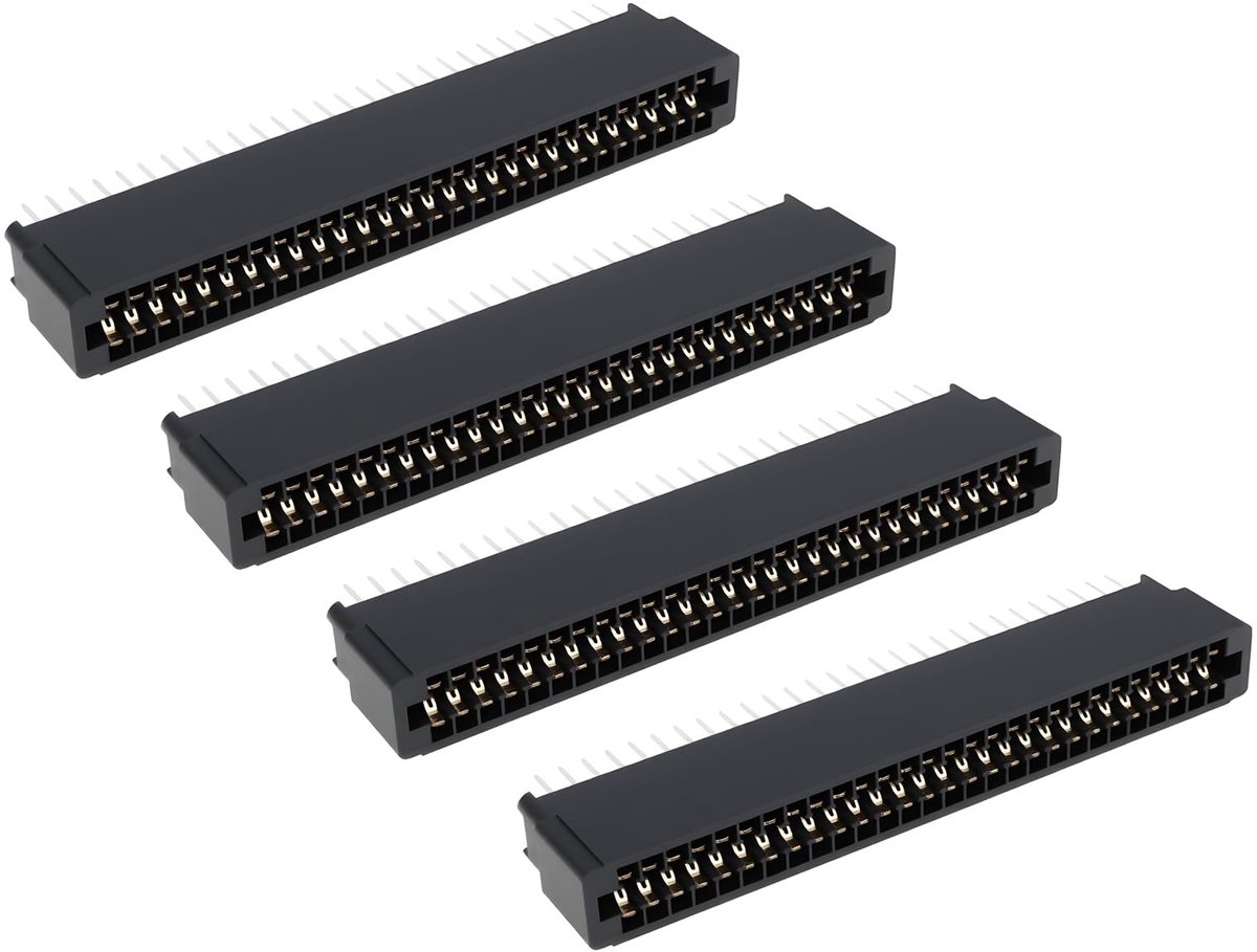 Dailygoods - 4x 56-pins Rechte Randconnector 2,54 mm voor Uitbreidingspoorten