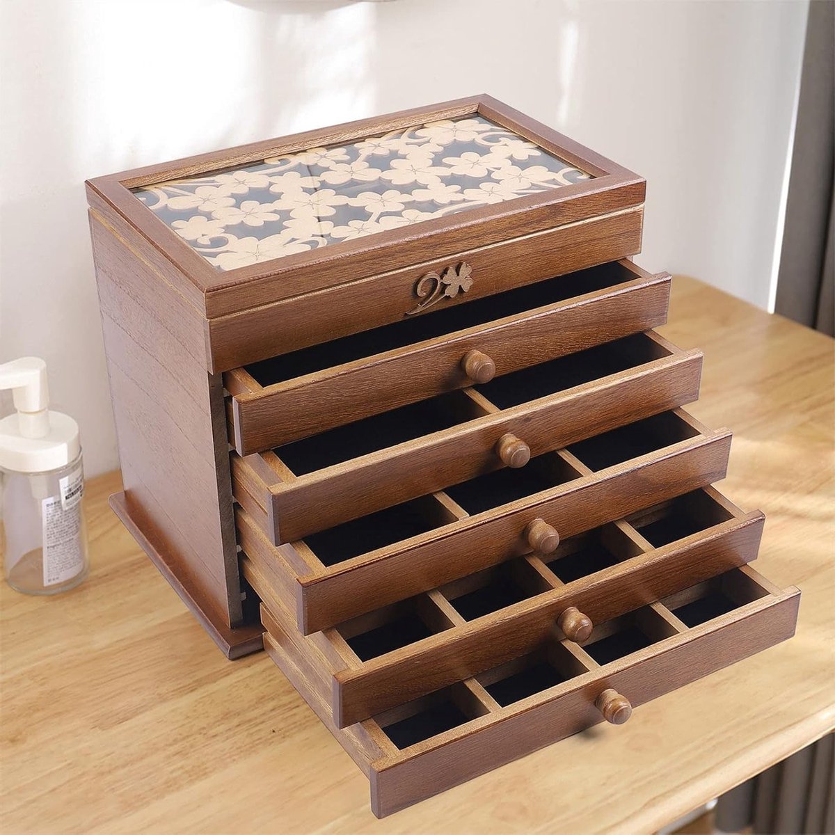 Sieradenkist met 6 Lagen voor Ringen, Armbanden en Kettingen - Perfect voor Organisatie en Bewaring van Sieraden
