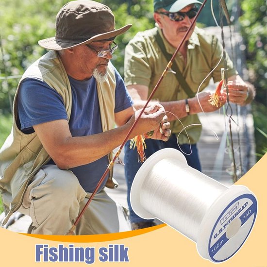 Vislijn Monofilament - Visdraad Touw - Vissen Zoutwater - Sterk Polyester Materiaal - 100 Meter 60 Lbs - Wit — afbeelding 2