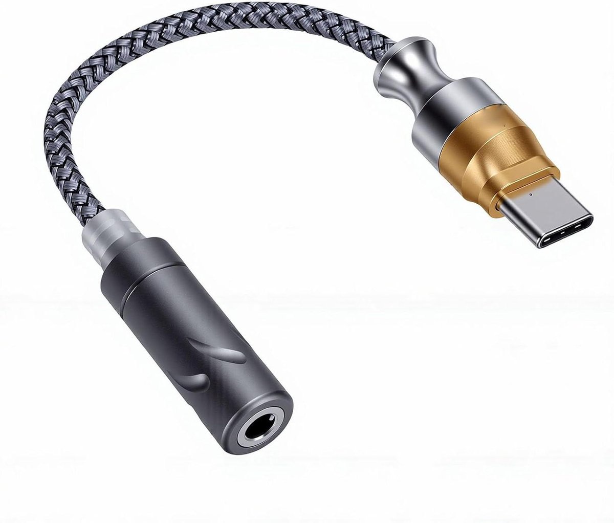 Hoofdtelefoonadapter - Type C Jack - Muziek Luisteren - Hi-Res Audio - 24bit 96kHz - Goud