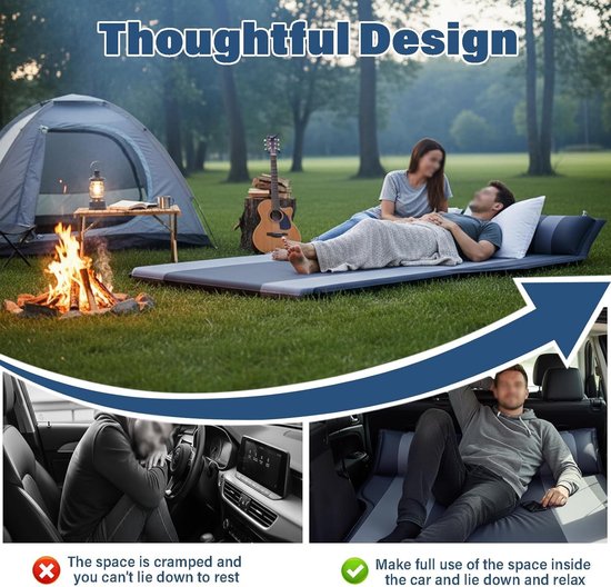 Opvouwbare Slaapmat - Kampeer Matras - Outdoor Ontspanning - Zelfopblazend Mechanisme - Dubbel Gebruik - Donkergrijs — afbeelding 5