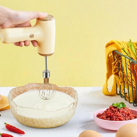 Elektrische handmixer - Keukenmixer Garde - Eten Bereiden - Draadloos en Multifunctioneel - 23 x 8.3 x 23 cm - Kaki — afbeelding 3