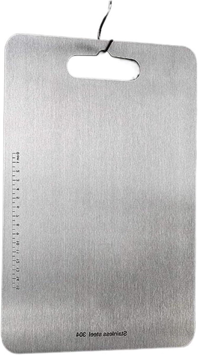 Snijplank - Keukenmat - Voedselbereiding - Hygiënisch RVS - 46 x 30 cm - Zilver