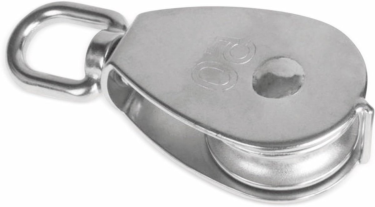 Roestvrijstalen Katrol - Wervel oog - Lasten Optillen - Hoge Belastbaarheid - 50 mm - Zilverkleurig