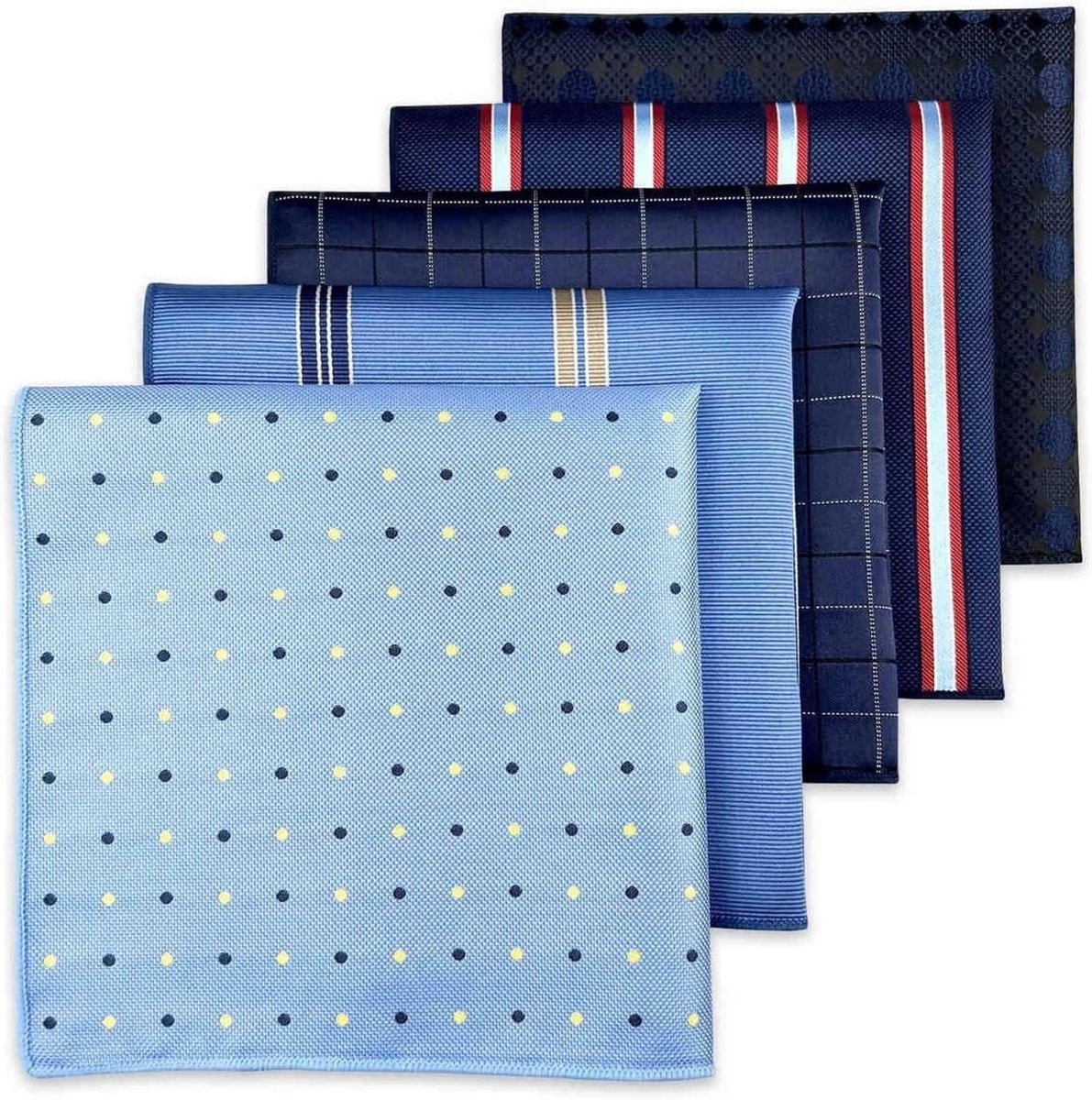 Zakdoeken Stoffen 5 stuks Kleurrijke Verschillende Mannen Vierkante Zak Zijde Klassieke Zakdoek Geschenkset (HSET2-90)