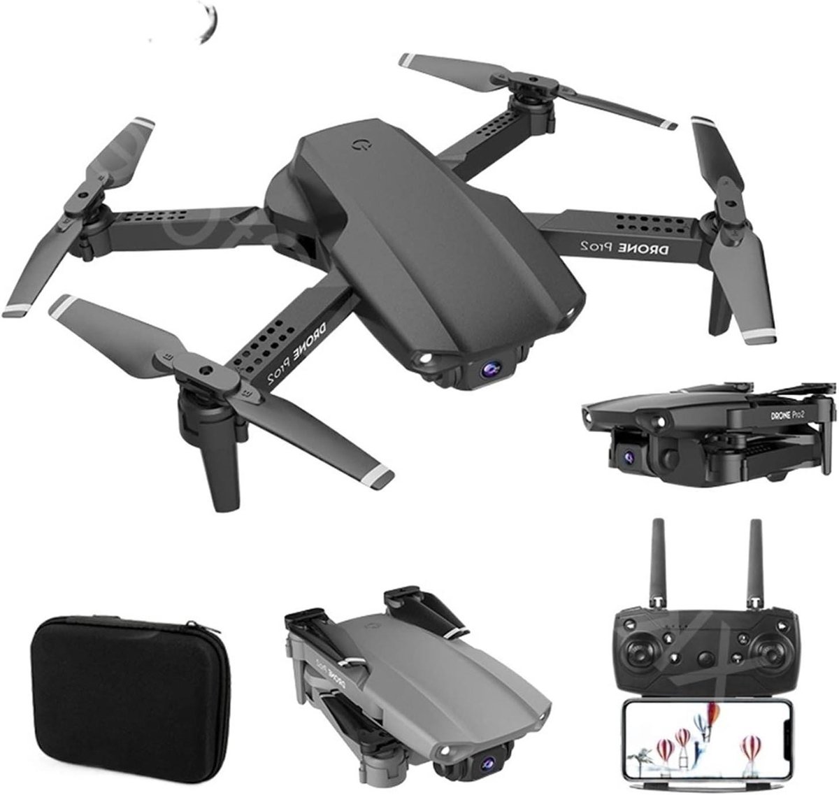 Opvouwbare Drone - RC Quadcopter - Luchtfotografie Maken - Dubbele Camera - 12x10x5 cm - Zwart