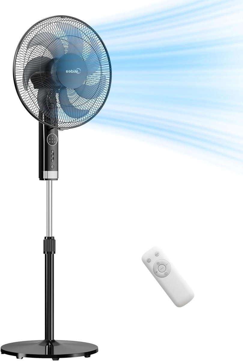 Stilstaande Ventilator - Vloer Ventilator - Ruimte Koelen - 7 Bladen - 40 x 45.3 x 130 cm - Zwart