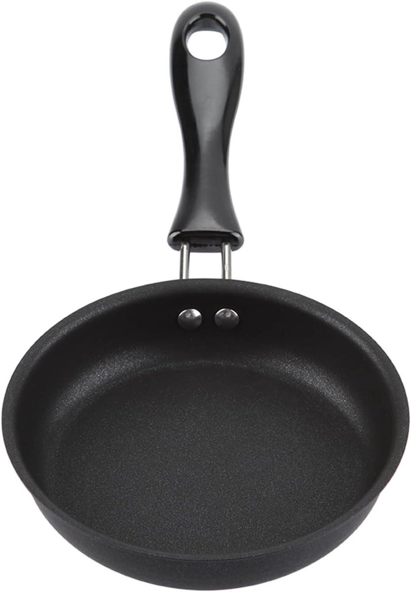 Mini Koekenpan - Eierpan Pannetje - Ontbijt Maken - Antiaanbaklaag - 12 Cm - Zwart