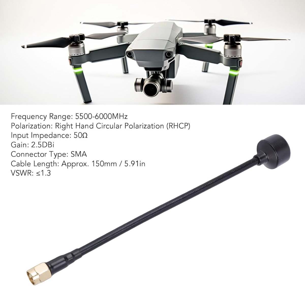 FPV Drone Antenne - RC Radio - Signaal Verbeteren - Rechtshandige Polarisatie - 25 dBi Versterking - Zwart