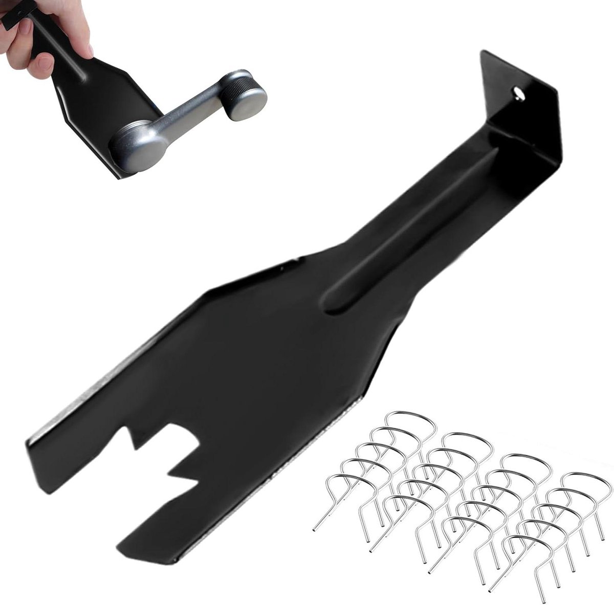 Raamgreep Verwijderaar - Paneel Tool - Auto Interieur Reparatie - Met Bevestigingsclips - 150 gram - Zilverkleurig