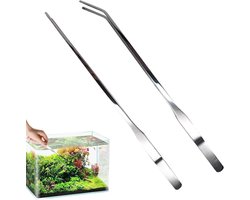 Aquarium Pincet - Voedings Tang - Precisie Voeren - Oxidatiebestendig RVS - 27 cm - Zilver