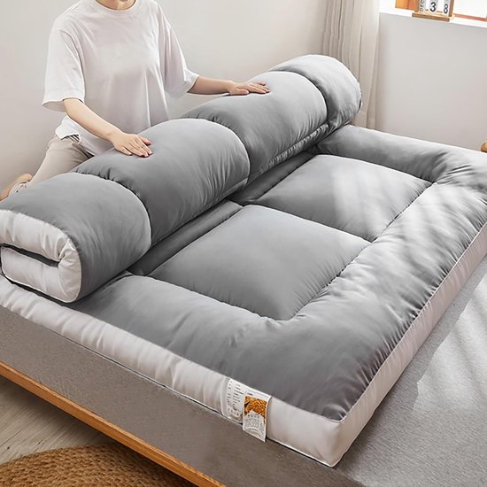 Japanse Vloermatras - Slaapmat - Ruimte Besparen - Opvouwbaar Ontwerp - 120x190cm - Blauw — afbeelding 2