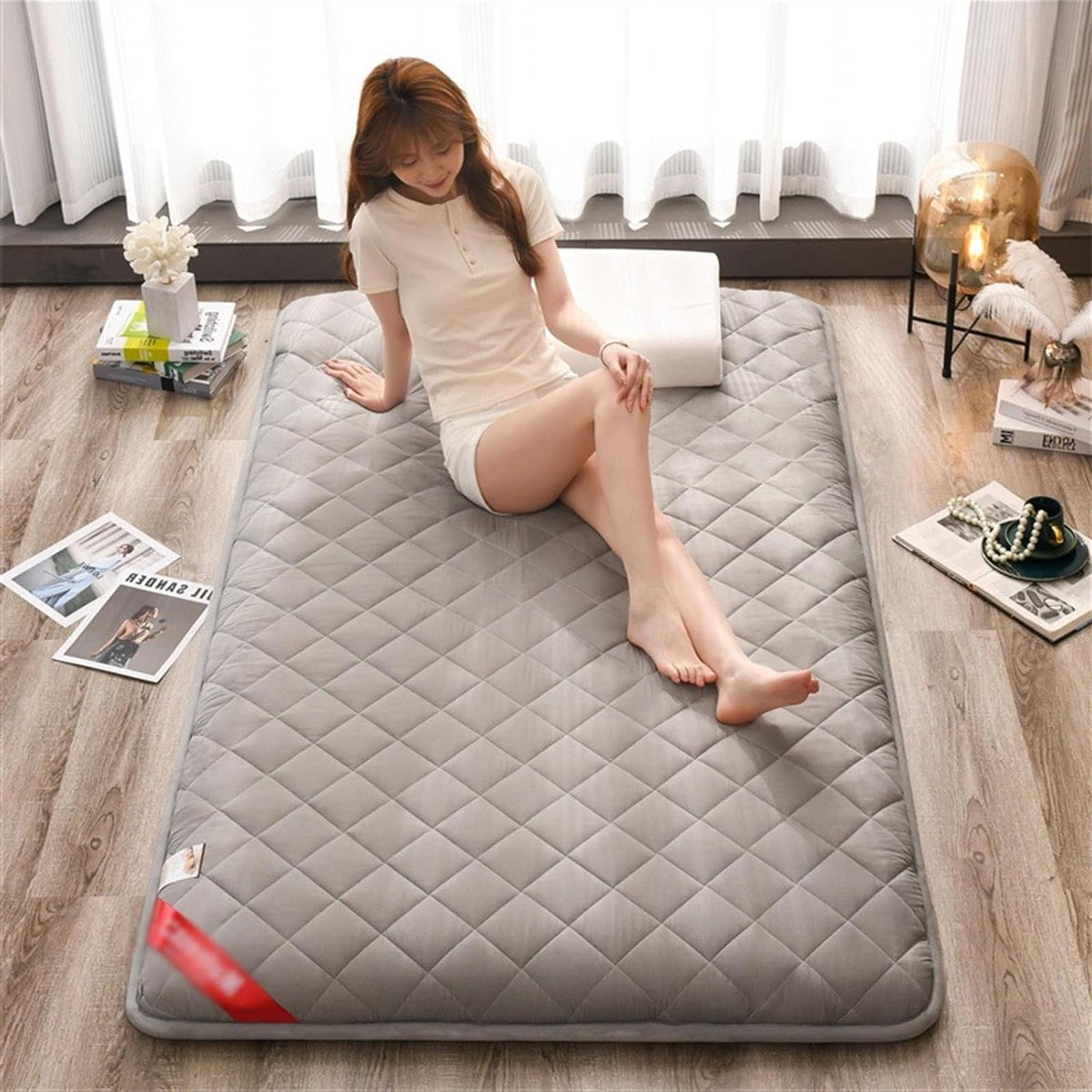 Opvouwbaar Matras - Logeer Matras - Comfortabel Slapen - Draagbaar Ontwerp - 100 x 200 cm - Grijs