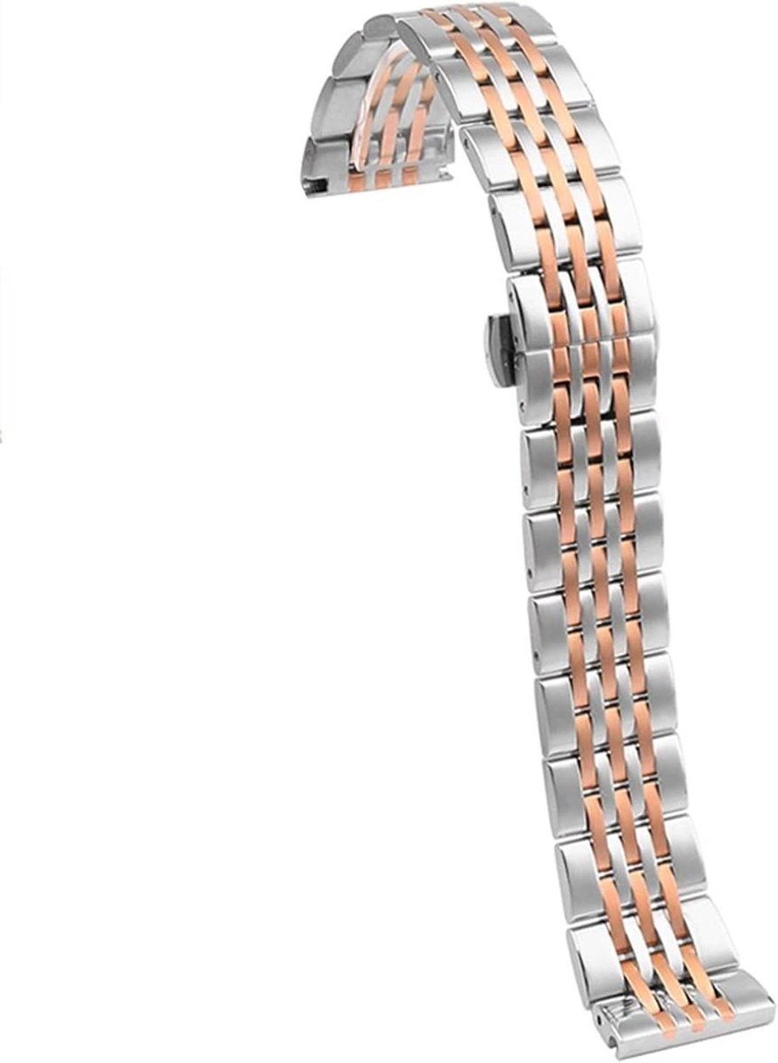 Metalen Horlogeband - Vervangende Armband - Dagelijks Gebruik - Verstelbare Lengte - 22mm - Roségoud