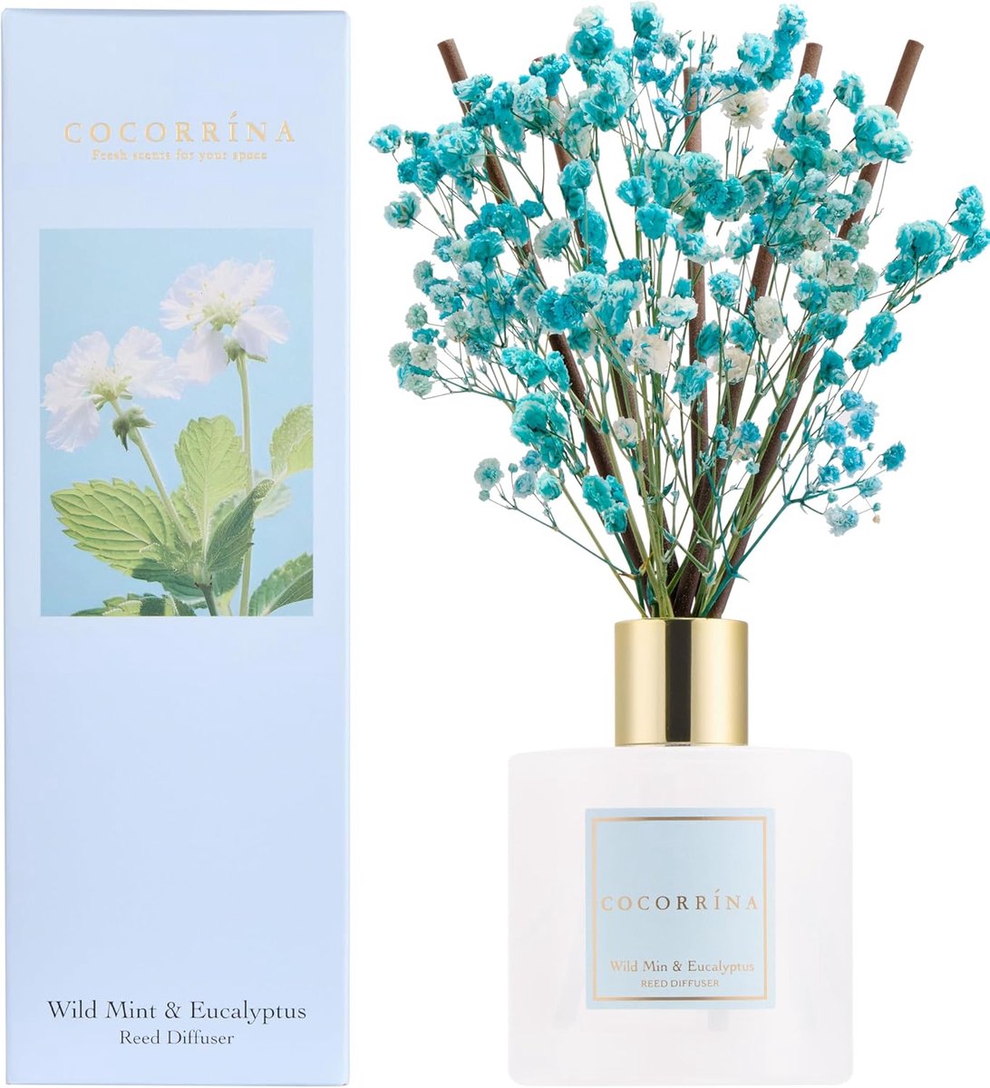 Cocorrina Raumduft Riet Diffuser Geurstokjes - 200ml - 8 Geurstokjes - 90 Dagen Langdurige Geurverspreiding - Geschikt voor iedere ruimte