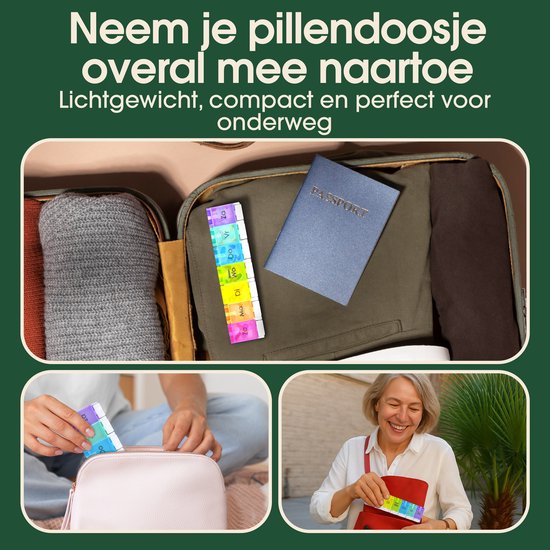 GEASY Pillendoos 7 dagen - Pillendoos met handig kliksysteem - Medicijndoos met Grote vakken - Pillndoos 7 dagen met sterke vergrendeling - Nederlandstalige Pillendoos - Medicijndoosje 7 dagen – Pillendoosje