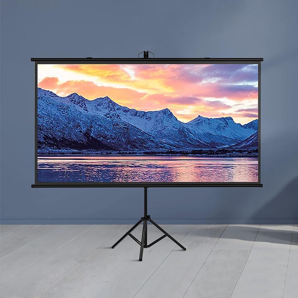 Projectiescherm met standaard - Mobiel scherm - Thuisbioscoop creëren - Kreukvrij glasvezel - 60 inch - Wit