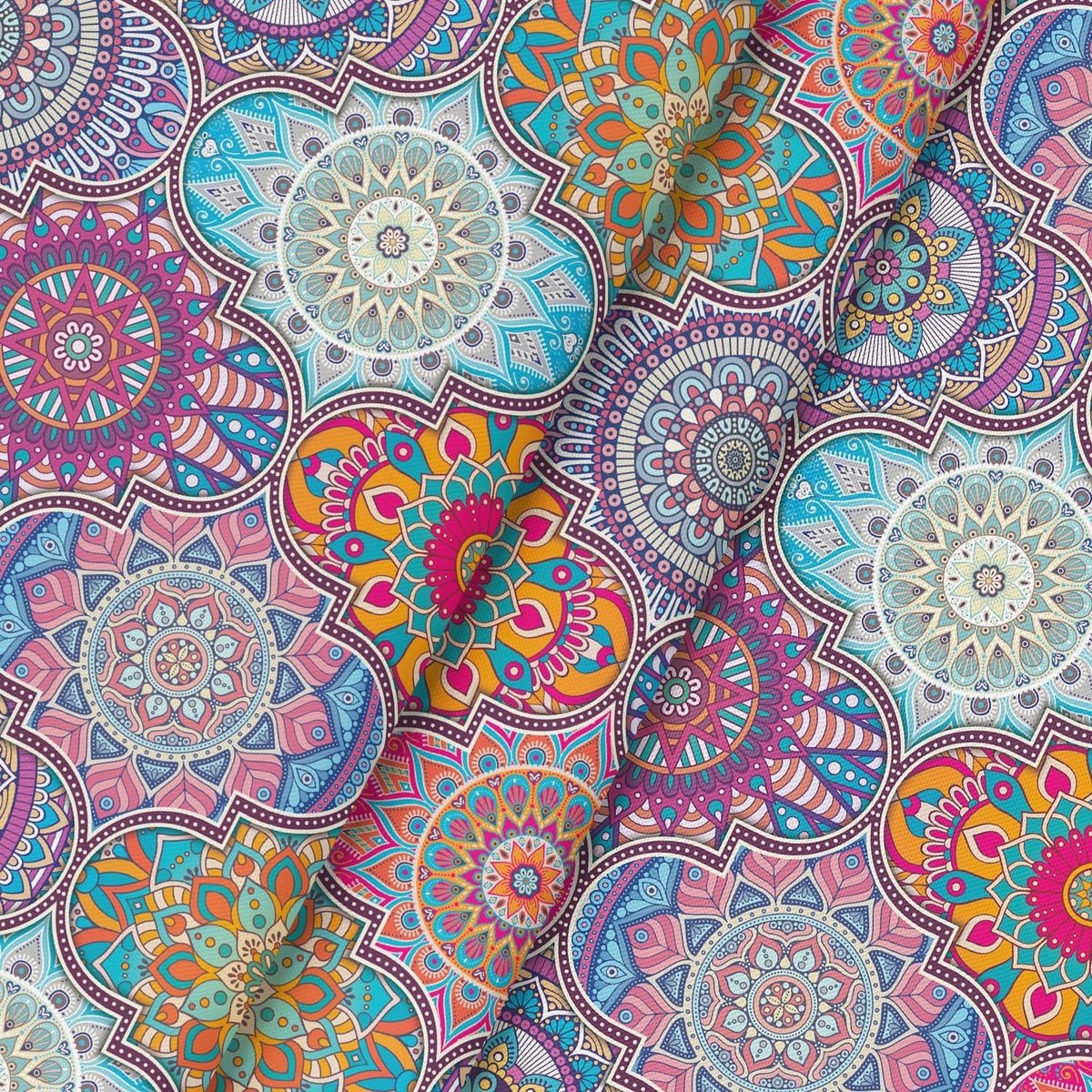 Dailygoods - Dailygoody - Boho vintage geometrisch mandala-tafelkleed - Vlekbescherming - 140 x 160 cm - Tafellinnen - Decoratie voor keuken en feest