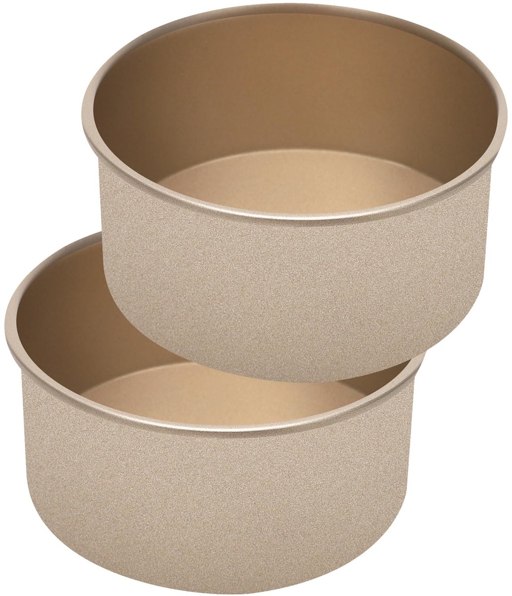 Dailygoods - Ronde Taartvormen Set van 2 met Antiaanbaklaag 10 cm