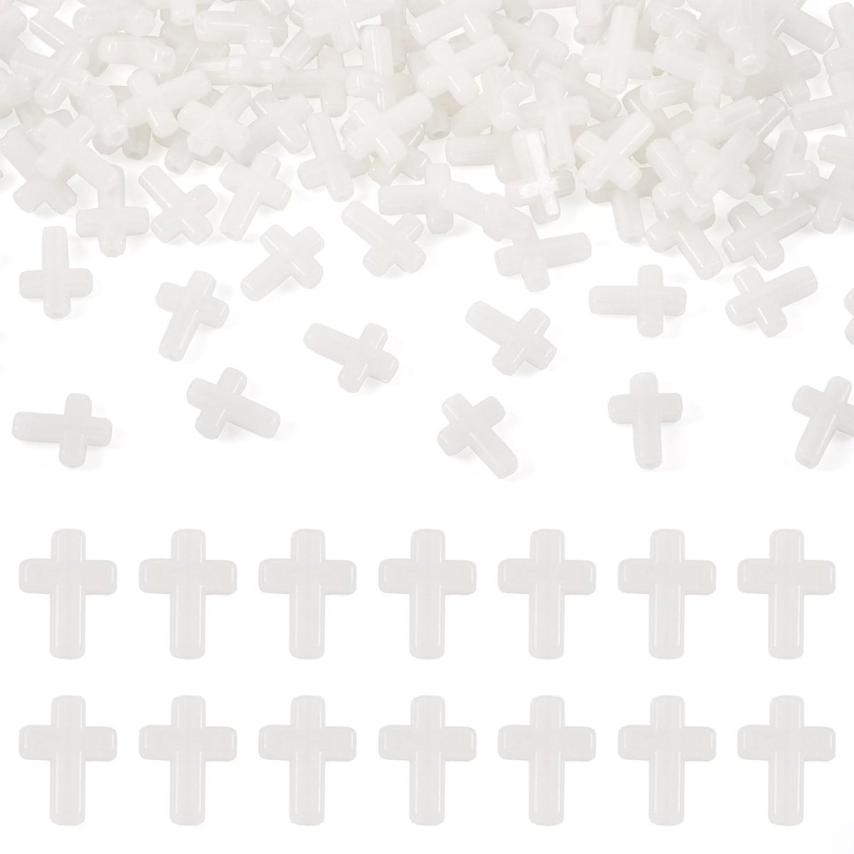Dailygoods - Glow in the Dark Acryl Kruiskralen Set van 100