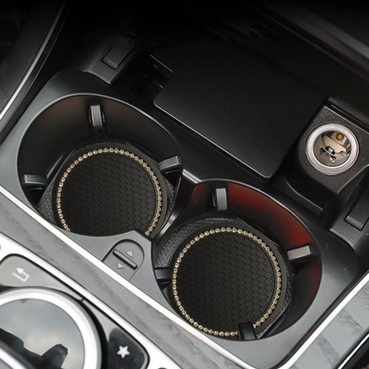 Auto Onderzetters - Bekerhouders Matjes - Auto Interieur - Antislip Grip - 2 stuks - Oranje