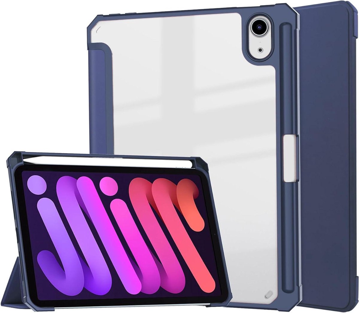 Tablethoes - Beschermhoes - Tablet Beschermen - Ingebouwde Penhouder - 8.3 Inch - Donkerblauw