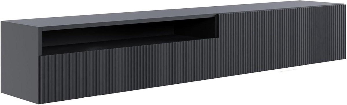 Selsey TV element, Engineered Wood, black, 175 cm