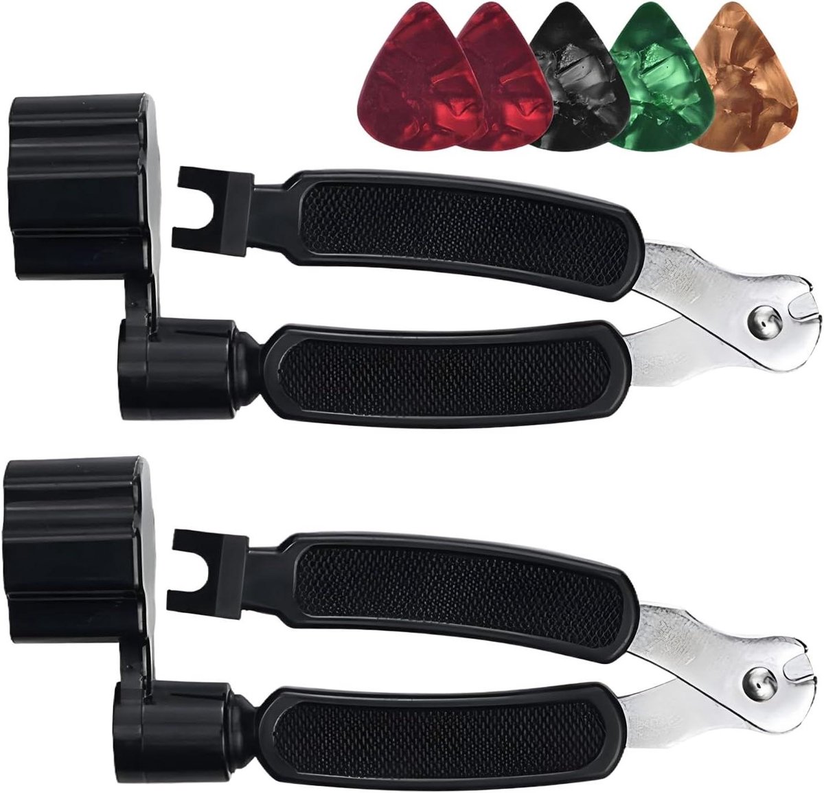 Gitaar Snaarwinder - String Tool - Snaar Wisselen - Antislip Handgreep - 2 stuks - Zwart