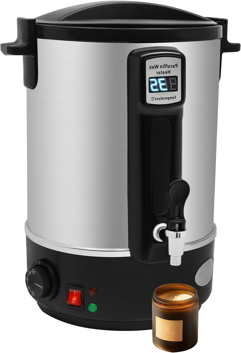 Grote Was Smeltpan van 12 Liter, Perfect voor Kaarsen Maken, Met Tuit en Ideaal voor Kleine Waswinkels en Productie