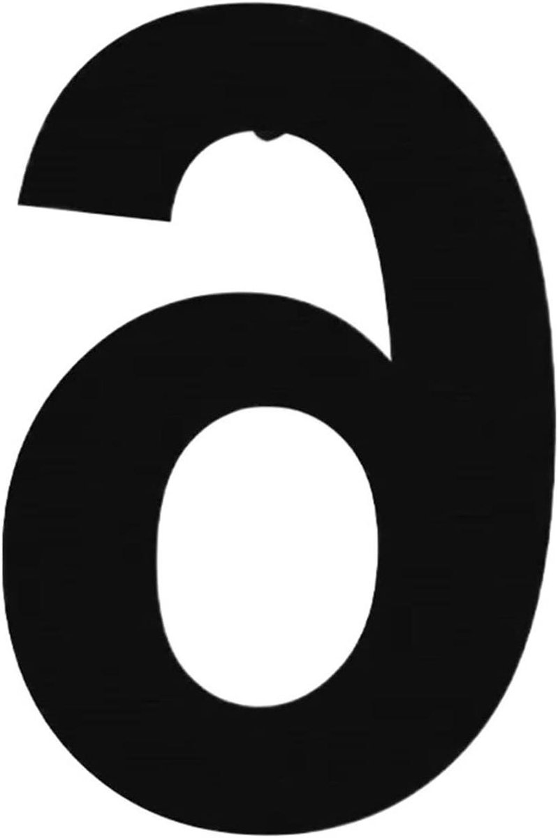 Huisnummer Roestvrij Staal - Adres Plaat - Huis Identificatie - Drijvend Design - 30cm Hoog - Zwart