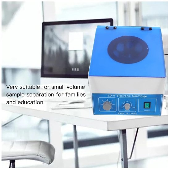 Laboratorium Centrifuge - Tafelmodel Machine - Vloeistoffen Scheiden - Nauwkeurige Controle - 20 ml x 12 - Grijs — afbeelding 3