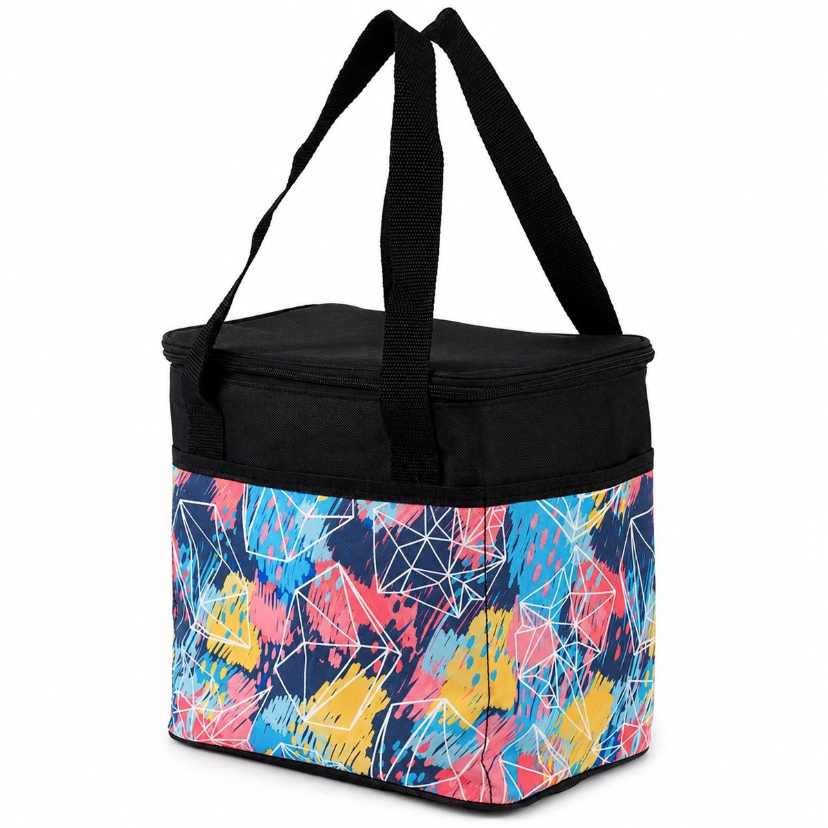 Koeltas 10 Liter - Opvouwbaar - Geïsoleerde Lunchtas - Lunch Bag - Picnictas voor Picnic of Festival - Oxford Polyester - Met Rits en Handvatten - Easy-Access Flap - Zijvakken - Pastel